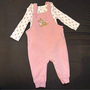 Jumping Beans Pink Overalls with Bambi Design